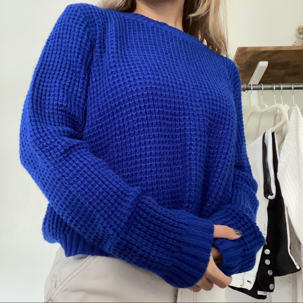 LA Hearts Blue Waffle Knit Sweater